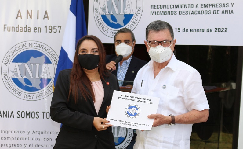 Claro recibe reconocimiento de la Asociación Nicaragüense de Ingenieros y Arquitectos (ANIA)
