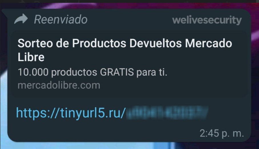 Falso sorteo de productos devueltos de Mercado Libre circula en WhatsApp