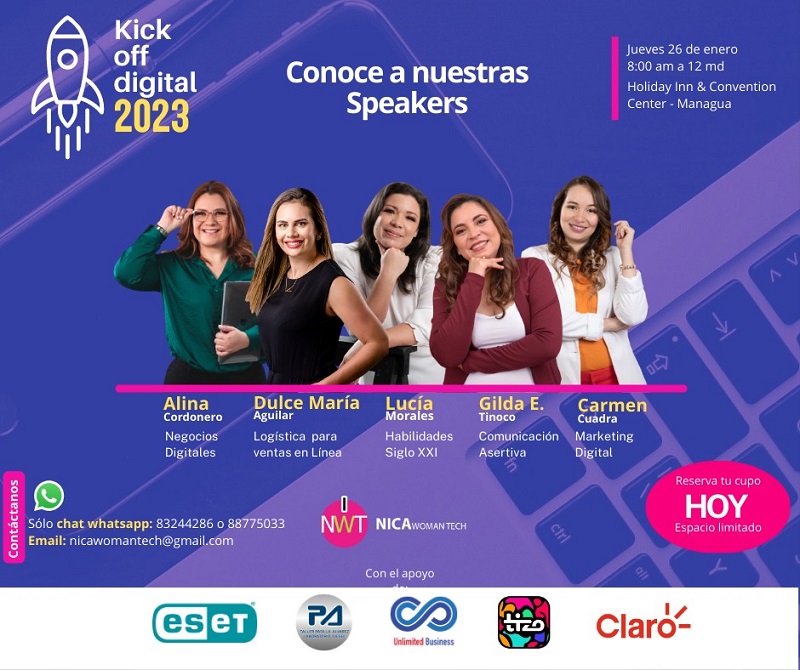 Claro y NicaWomanTech invitan al Kick-Off Digital 2023