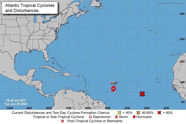 La tormenta tropical Bret se fortalece en camino al Caribe