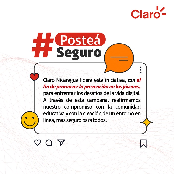 Claro promueve la campaña «Postea Seguro»