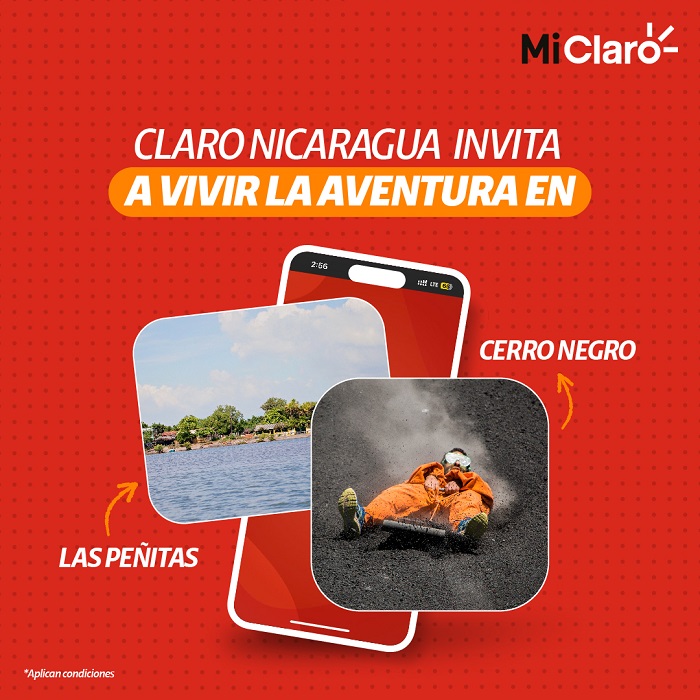 Claro Nicaragua invita a vivir la aventura en Cerro Negro y Las Peñitas