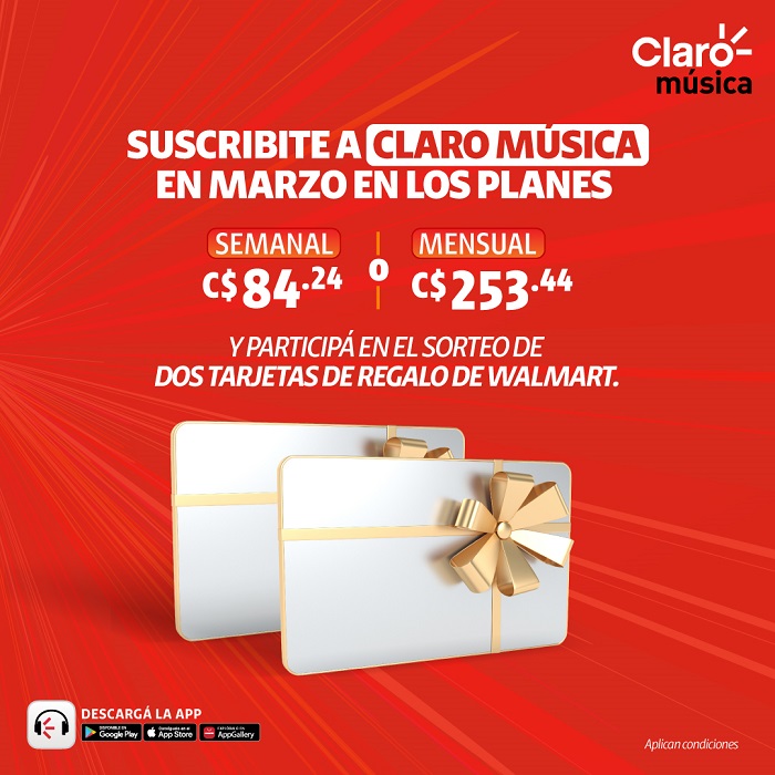 Ganá Gift Card con Claro Música