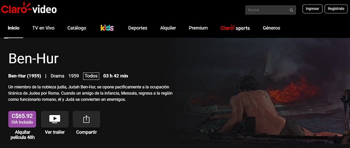 Grandes clásicos del cine con Claro Video