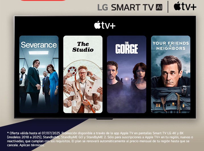 LG se une a Apple TV+ para brindar una oferta única por tiempo limitado