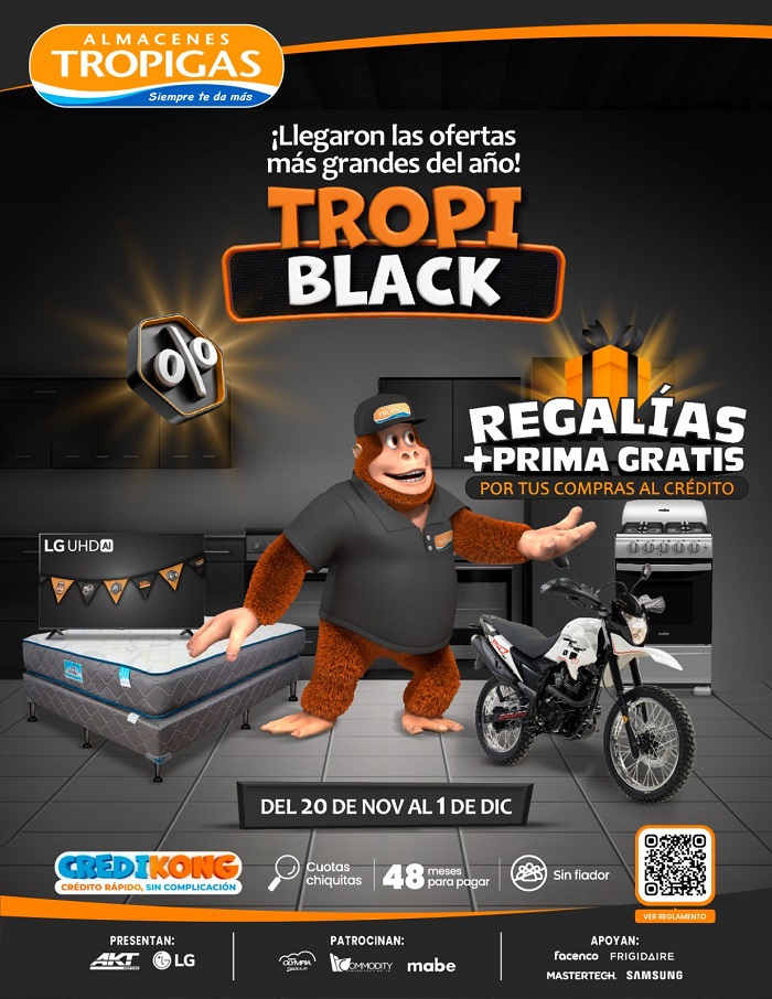 Tropi Black llega con las ofertas más grandes del año en Almacenes Tropigas