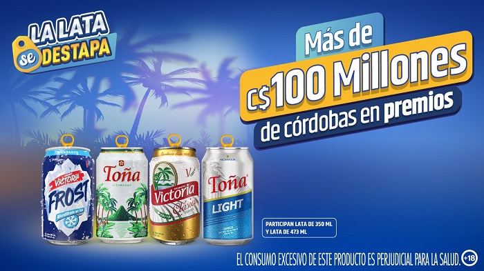 Más de 100 millones de córdobas en premios con la promoción LA LATA SE DESTAPA de Compañía Cervecera de Nicaragua (CCN)